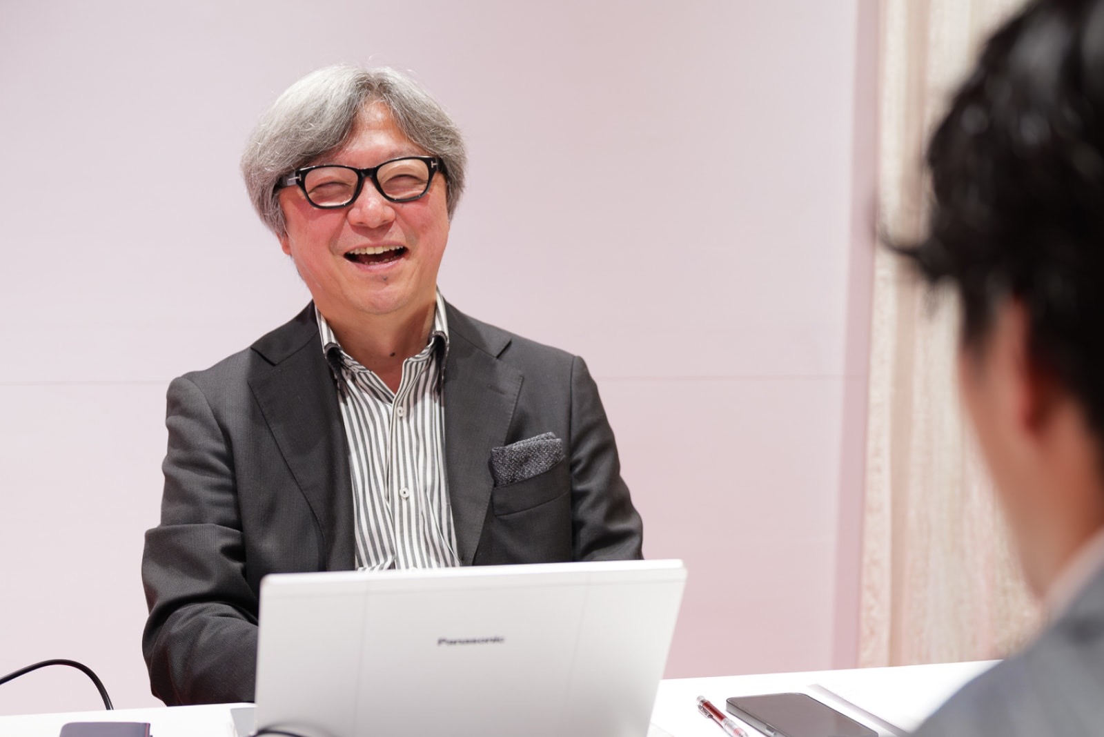 代表インタビューの様子